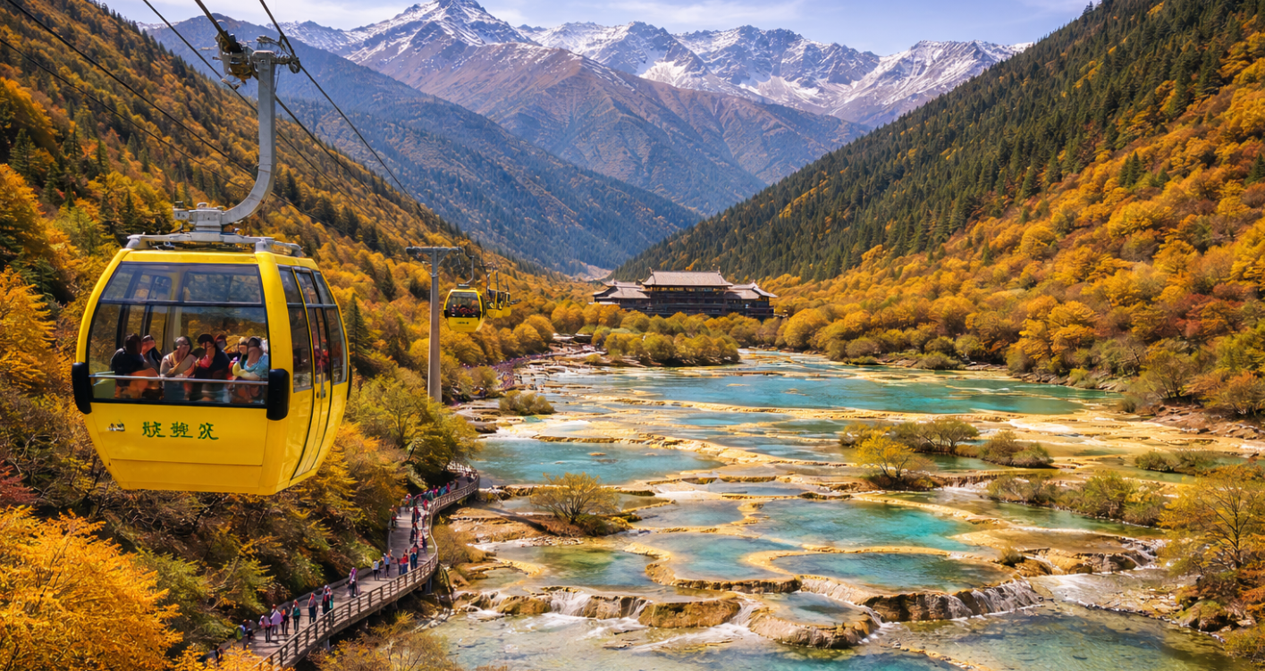 九寨溝 黃龍景區+含上下索道及電瓶車-高鐵二等位成都