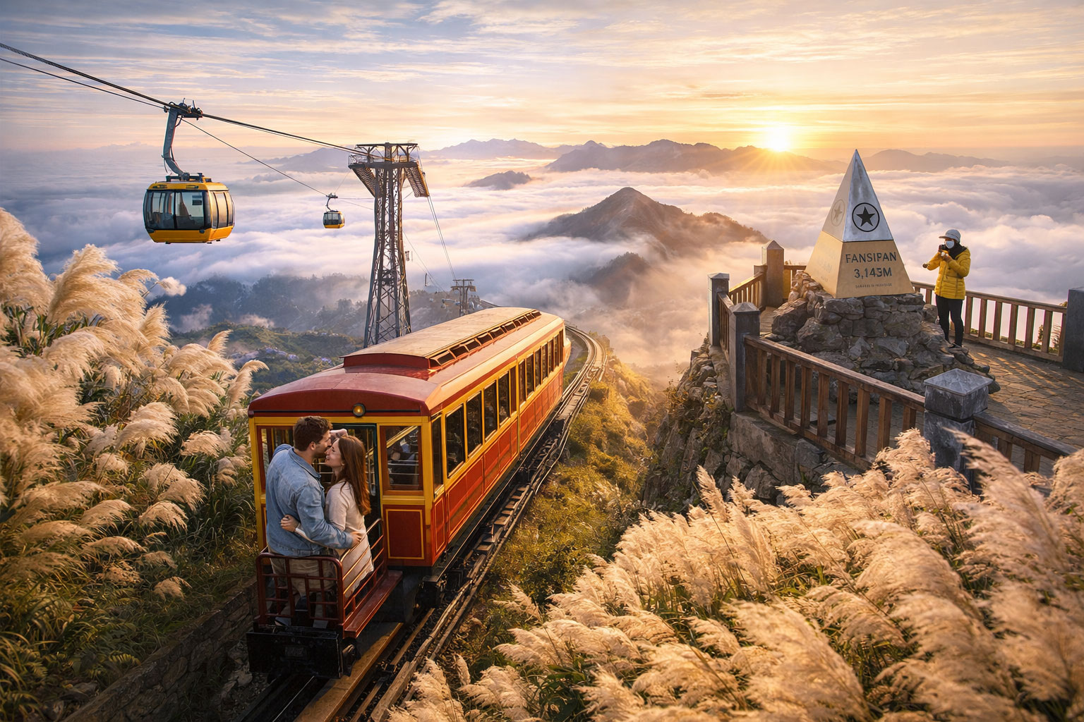 沙壩～芒花登山列車～番西邦傳奇纜車～番西邦峰～偷得浮生半日閒、英式下午茶(美憬閣穹頂飯店)