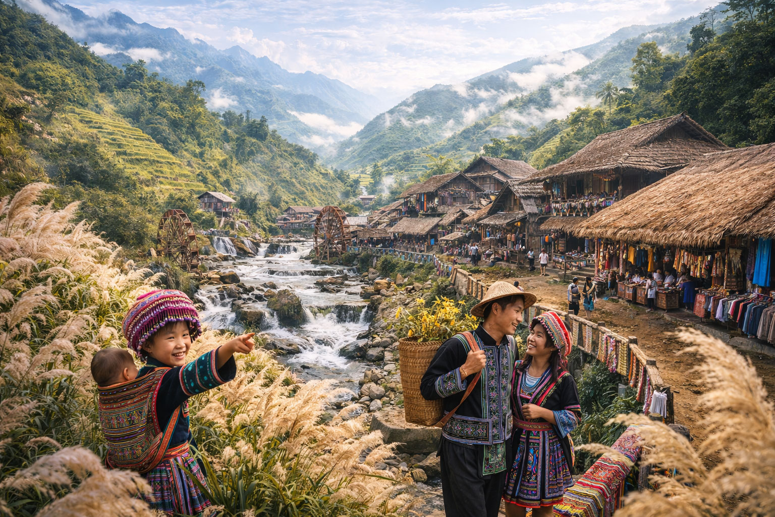 沙壩～cat cat village吉吉村(芒花山谷少數民族村落-赫蒙族)～河內