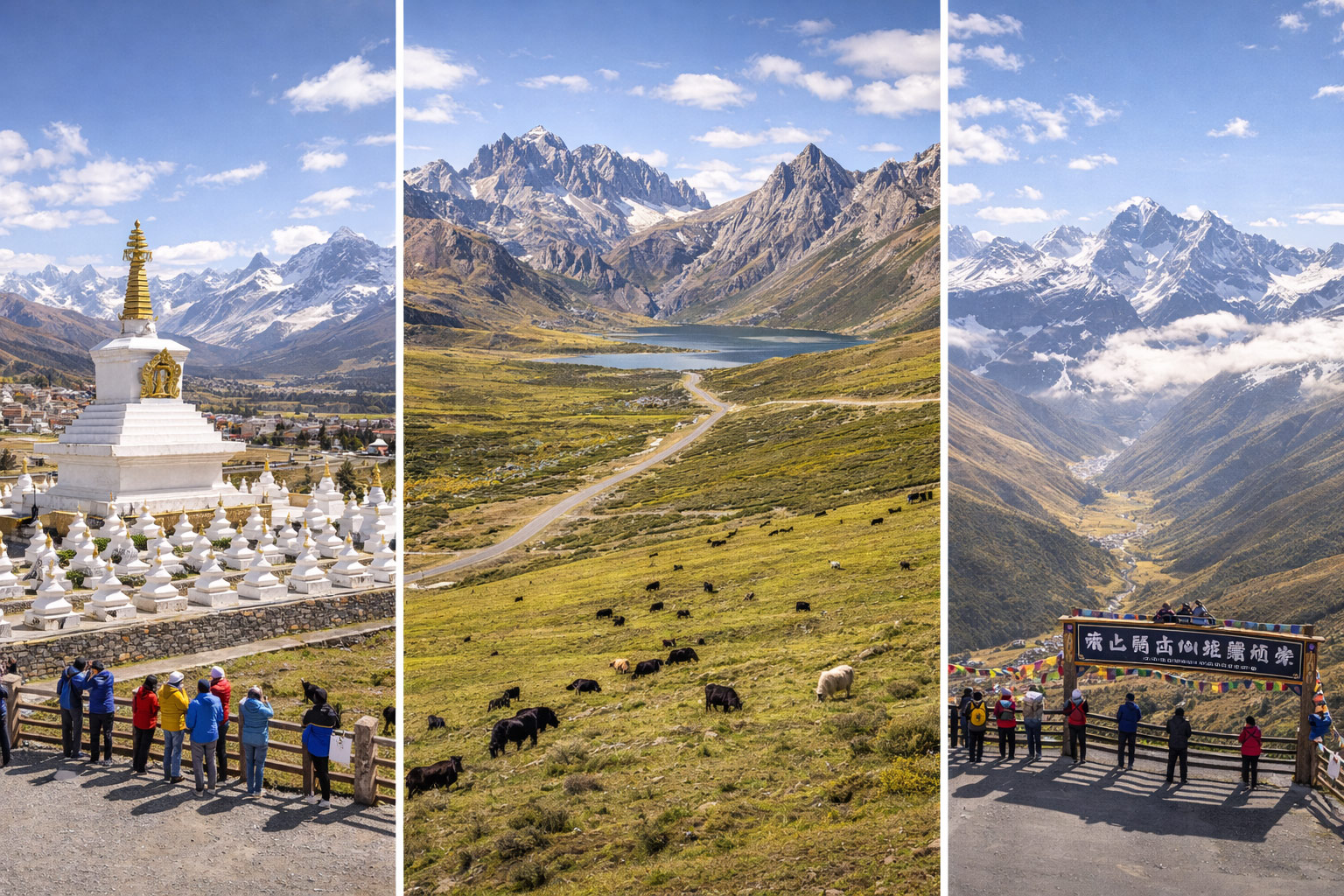 日瓦【稻城白塔群、桑堆小鎮】-理塘【毛埡大草原風光、兔兒山風光】-康定【折多山觀景台】