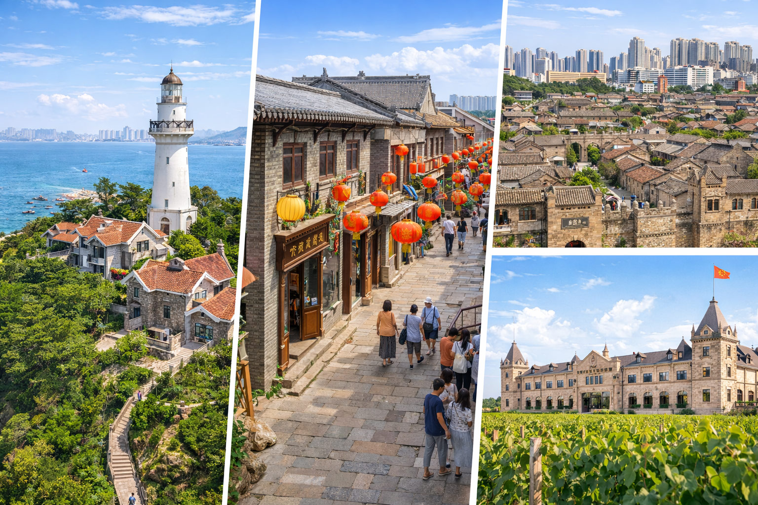 煙台【煙台山、朝陽街、所城里、張裕卡斯特酒庄（含品酒）】