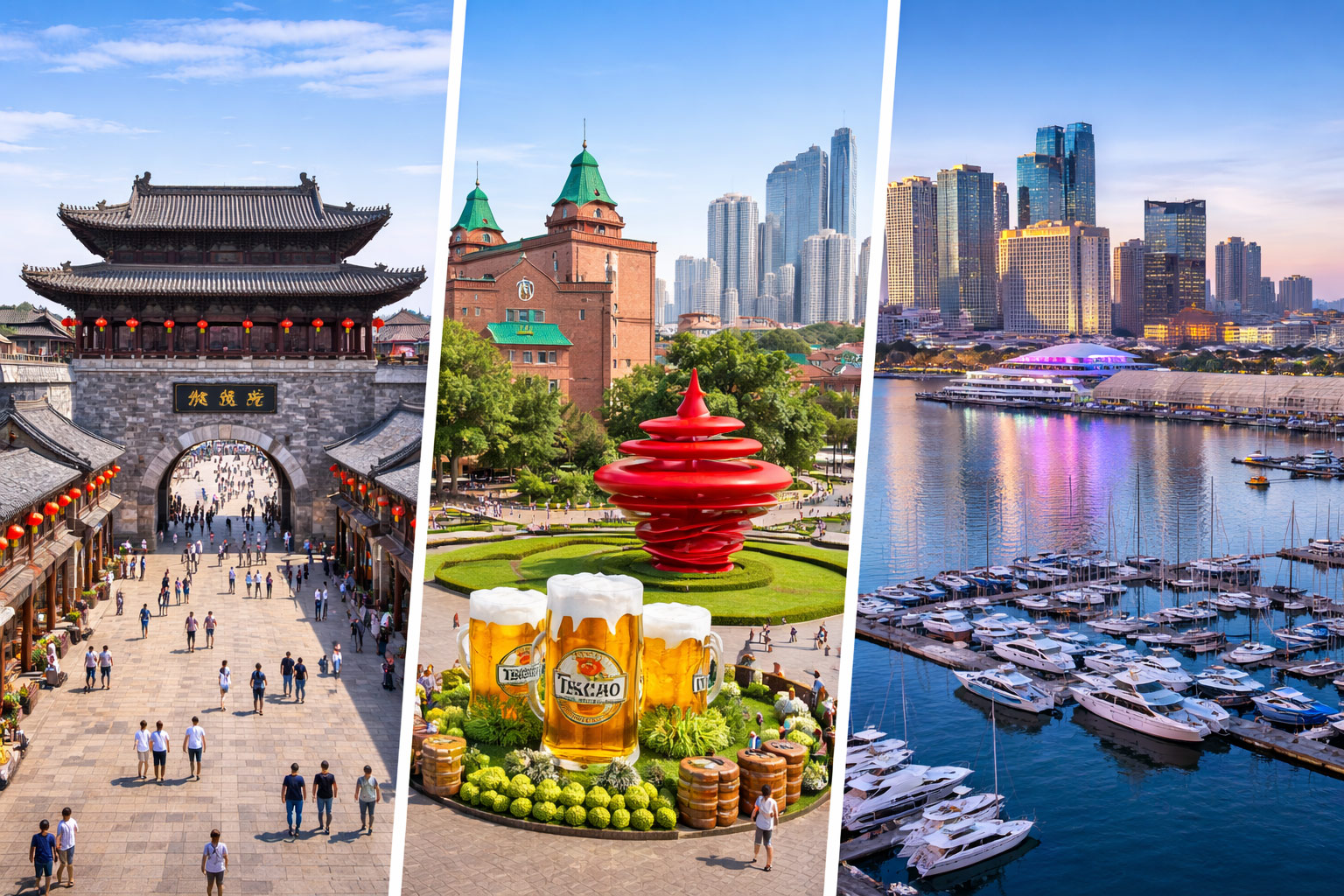 煙台▶︎即墨【即墨古城】▶︎青島【青島啤酒廠、五四廣場、奧帆中心】